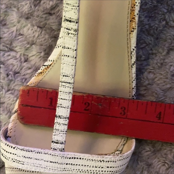 Calvin Klein White and Black Strappy Stiletto Short Heel - Picture 8 of 9